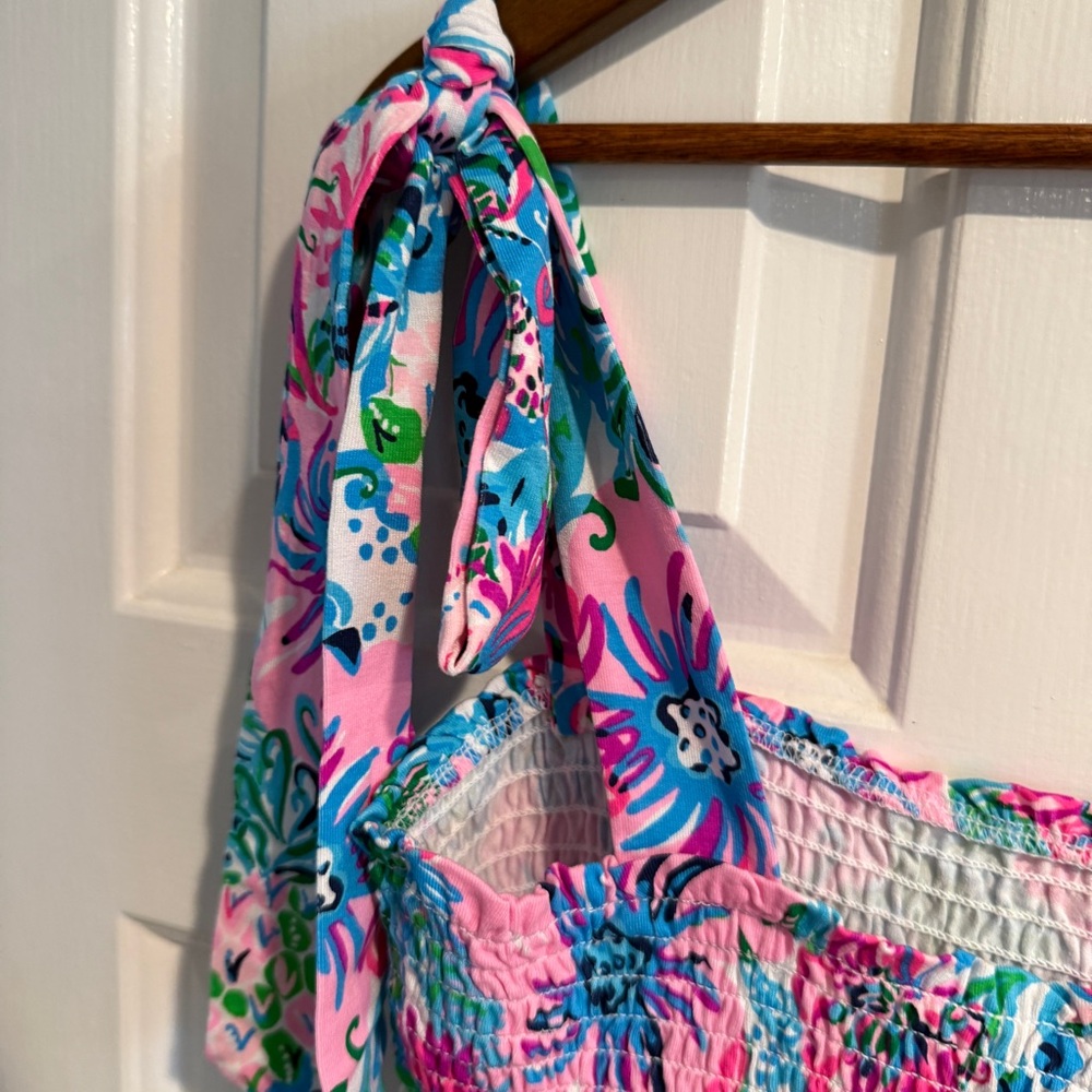 NWT Lilly Pulitzer Kailua Smocked Dress Paradise Petals - Picture 10 of 10